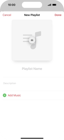 Press the text input field and key in a name for the playlist.