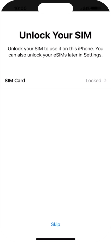 Press SIM Card.