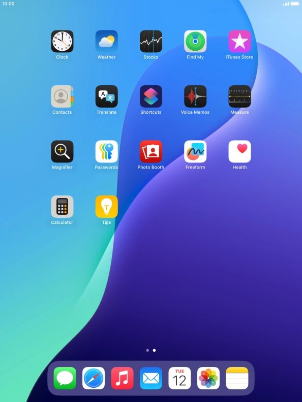 Press and hold anywhere on the home screen.