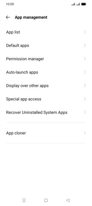 Press Permission manager.