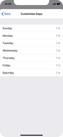 Press the required days.