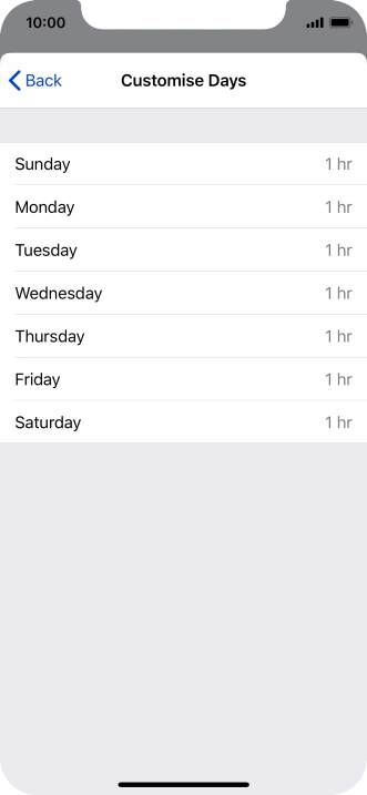 Press the required days.