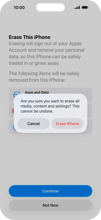 Press Erase iPhone.