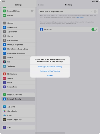 If you turn off the function, press the required setting.