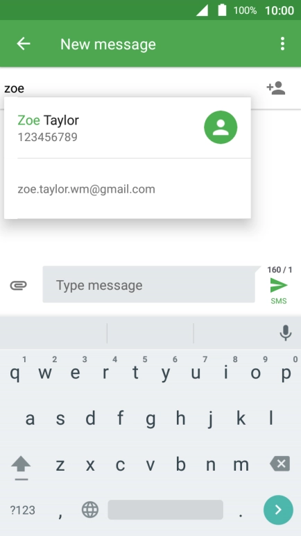 Press the required contact.
