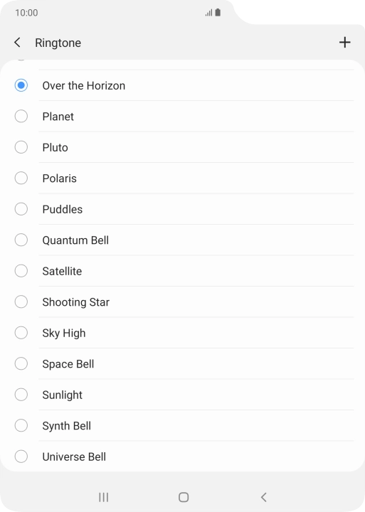 Press the add ring tone icon.