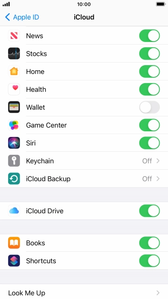 Press iCloud Backup.