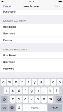 Press Host Name and key in the name or IP address of your email provider's outgoing server. Please note that if you can't send email messages when using your email provider's outgoing server, key in smtp.vodafone.net.au (Vodafone's outgoing server).