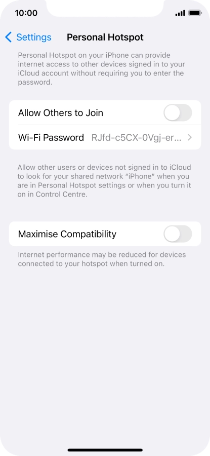 Press Wi-Fi Password and key in the required password.