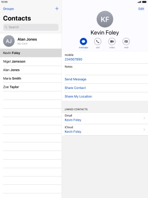 Press the new contact icon.