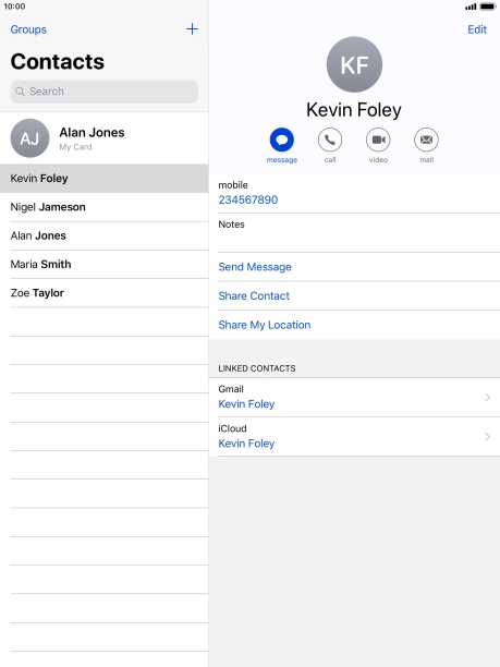 Press the new contact icon.