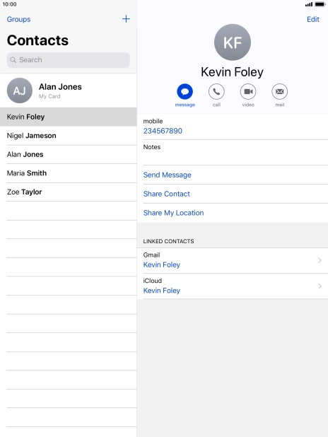 Press the new contact icon.
