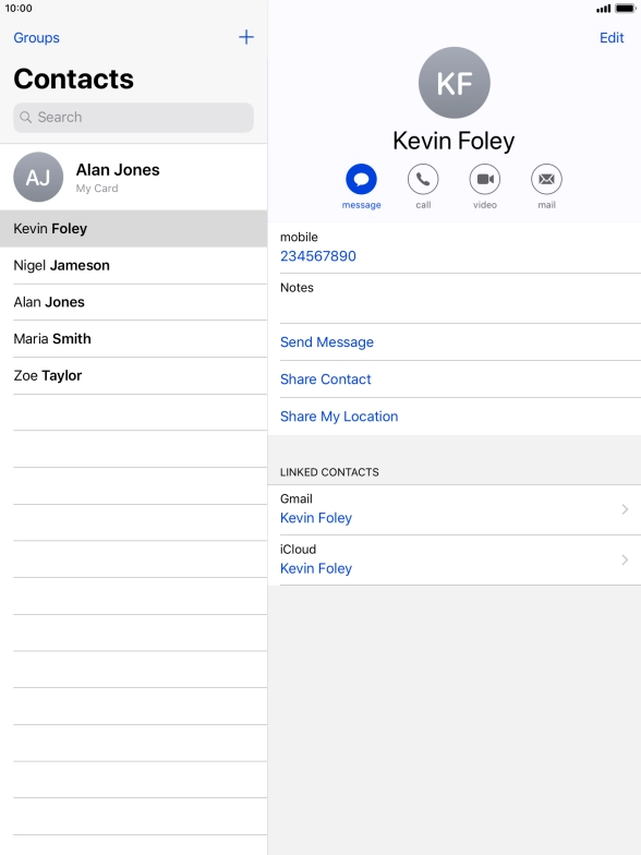 Press the new contact icon.