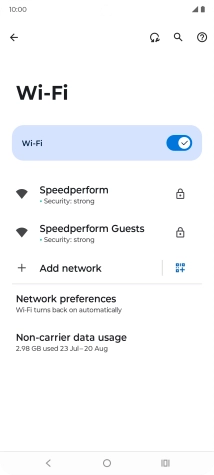 Press the required Wi-Fi network.
