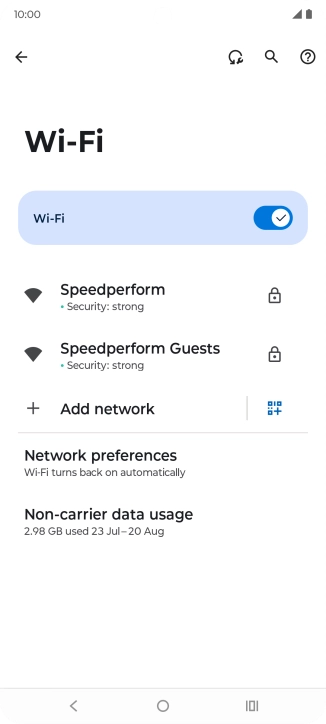 Press the required Wi-Fi network.