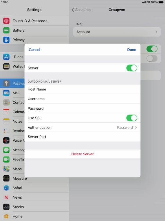 Press the indicator next to 