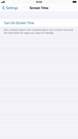 Press Turn On Screen Time.