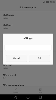 Key in default and press OK.