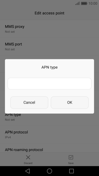Key in default and press OK.