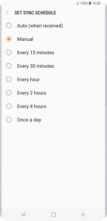 Press the required setting.