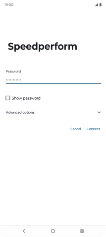 Key in the password for the Wi-Fi network and press Connect.