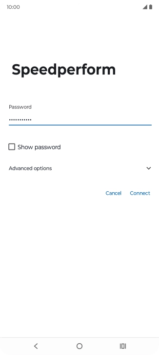 Key in the password for the Wi-Fi network and press Connect.