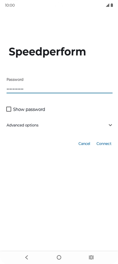 Key in the password for the Wi-Fi network and press Connect.