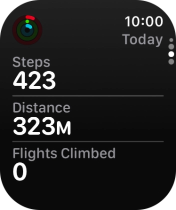 Slide your finger downwards to return to the overview with the coloured rings.