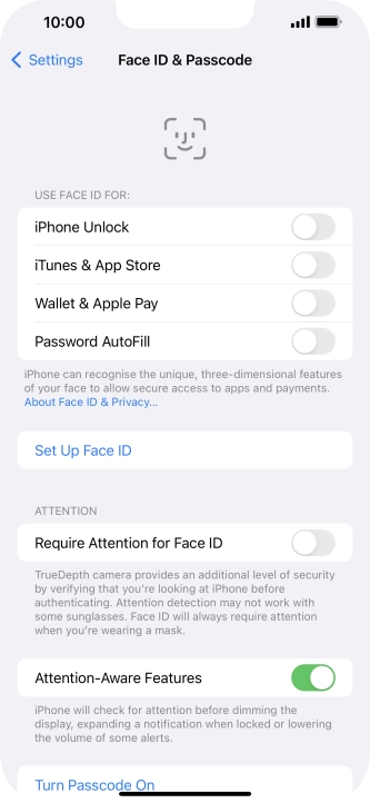 Press Set Up Face ID.
