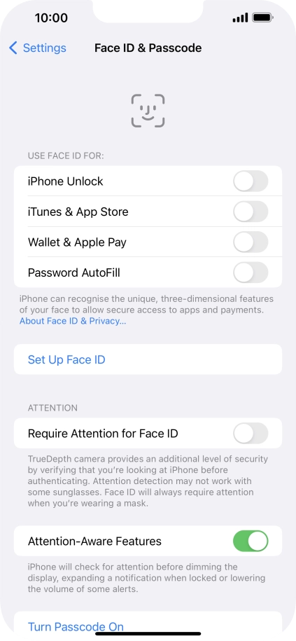 Press Set Up Face ID.