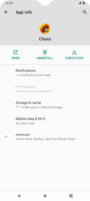 Press Storage & cache.