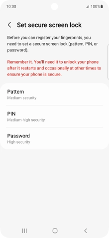 Press the required phone lock code and follow the instructions on the screen to create an additional phone lock code.