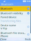 Select Bluetoth visibility to turn Bluetooth visibility on or off.