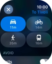Press the required transport type.
