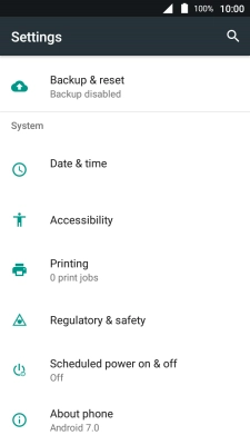 Press Backup & reset.