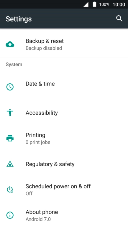 Press Backup & reset.