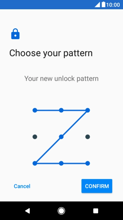Repeat the selected phone lock code and press CONFIRM.
