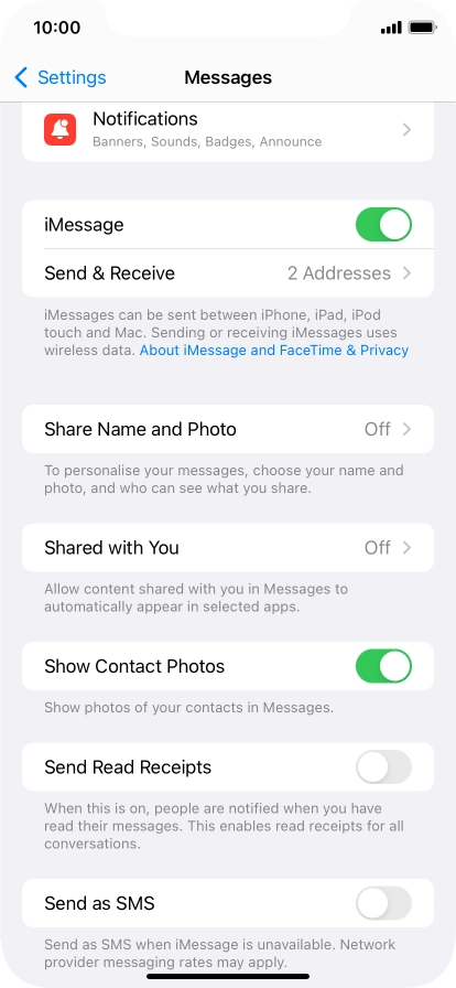 Press the indicator next to 