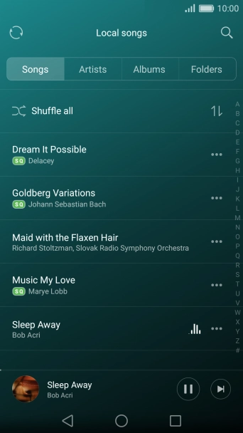 Press the song title.