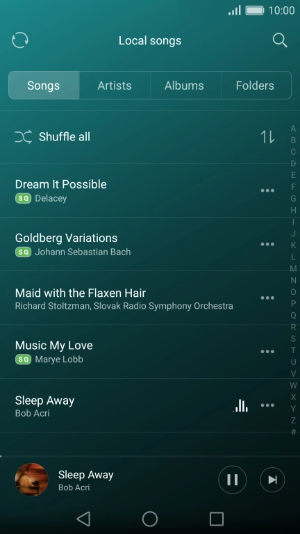 Press the song title.