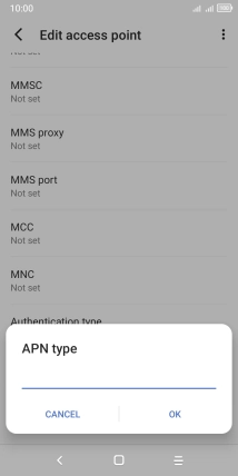 Key in default and press OK.