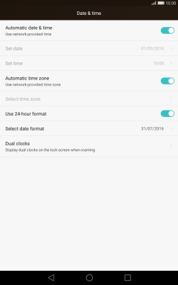Press Automatic time zone to turn off the function.