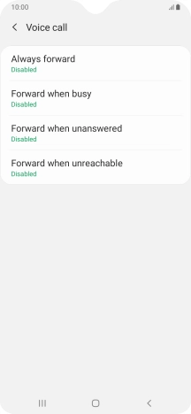 Press the required divert type.