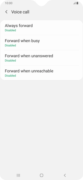 Press the required divert type.