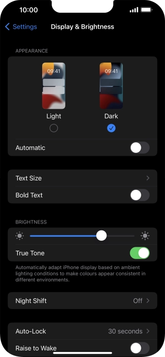 Press the indicator next to 