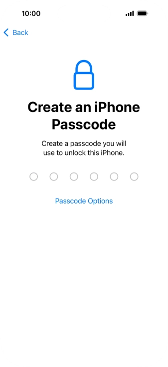 Press Passcode Options.