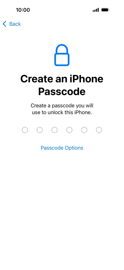 Press Passcode Options.