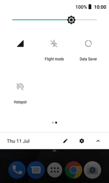 Press the flight mode icon to turn the function on or off.