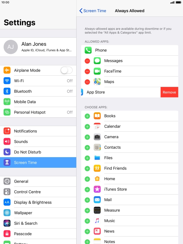 Press Remove. Press Remove.