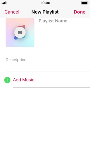 Press the text input field and key in a name for the playlist.